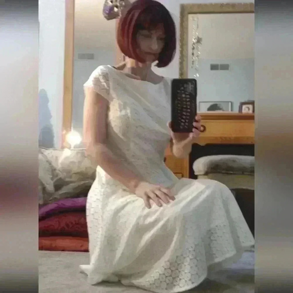 NWT Womens Sz 6 Black Label by Evan Picone White Lace Fit & Flare Dress no belt - Picture 2 of 9